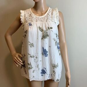 Bellambra crochet silk multicolor top, size S.
